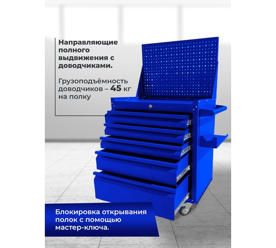 Тележка инструментальная ILIKPRO Вертикаль Премиум синяя SIDS-311.855.678.000.5010