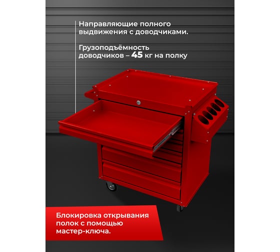 Инструментальная тележка Вертикаль Классик красная ILIKPRO SID-42.855.678.000.3020