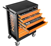 Шкаф для мастерской, 7 ящиков + 129 инструментов. NEO Tools 84-222-9