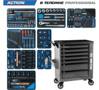 Набор инструментов KING TONY 327 предметов, ACTION, в серой тележке 9G38-327MRVG