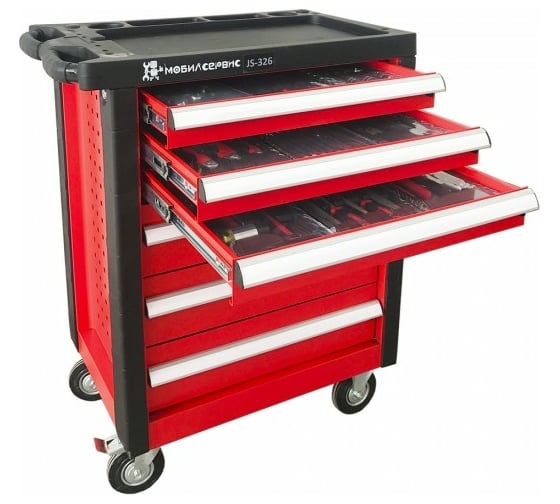 Инструментальная тележка МОБИЛСЕРВИС с инструментом JS-326 with 18 tools sets