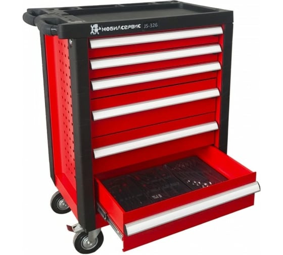 Инструментальная тележка МОБИЛСЕРВИС с инструментом JS-326 with 18 tools sets