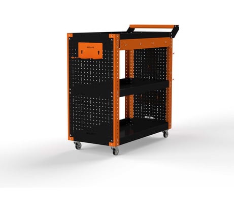 Тележка инструментальная ООО Металекс Metalex Тип 2А, 800x450x800, 3 полки, оранжево-черный, 118725