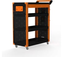 Тележка инструментальная ООО Металекс Metalex Тип 2А, 800x400x950, 4 полки, оранжево-черный, 118768