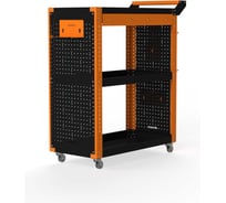 Тележка инструментальная ООО Металекс Metalex Тип 2А, 800x450x950, 3 полки, оранжево-черный, 118731