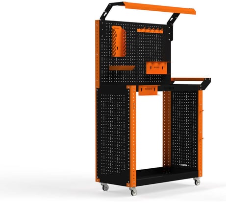 Тележка инструментальная ООО Металекс Metalex тип 6, 700х350х800, 2-е полки, оранжево-черный, 118793