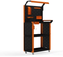 Тележка инструментальная ООО Металекс Metalex тип 6, 700х400х950, 3 полки, оранжево-черный, 118839