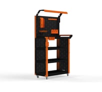 Тележка инструментальная ООО Металекс Metalex тип 6, 700х400х950, 4 полки, оранжево-черный, 118879