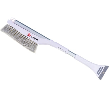 Щетка от снега и льда Airline с плоской телескопической рукояткой, с мягкой распушённой щетиной + скребок (60-88 см) AB-R-10R