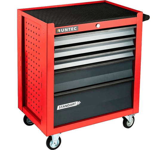 Тележка инструментальная 5 полочная RUNTEC Standart красная RTSTD-5R 1