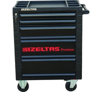 Инструментальная тележка IZELTAS PREMIUM, черно-красная, с инструментами, 7 ящиков 8245007096
