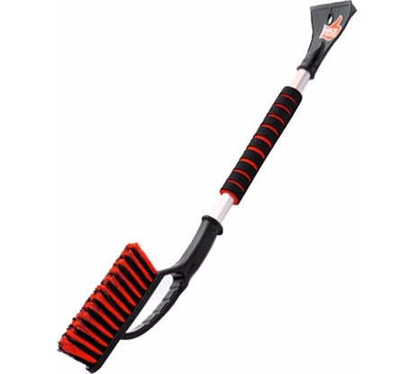 Щетка для снега со скребком ГЛАВДОР GL-606, 75 см, поролоновая ручка, красная /15 53327