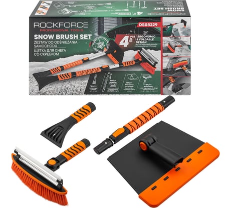 Щетка для снега со скребком Rockforce 4 предмета RF-DS08229(63439)