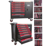 Тележка инструментальная EVERFORCE 7-и полочная с набором инструментов 289 предметов EF-55312(63611)