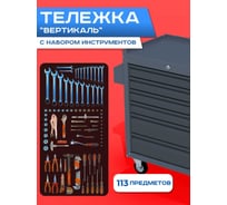 Инструментальная тележка ILIKPRO Вертикаль с комплектом инструмента 113 поз, графит SIDLS-42.855.678.000.7024
