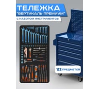 Инструментальная тележка ILIKPRO Вертикаль Премиум с комплектом инструмента 113 поз, синяя SIDSLS-311.855.678.000.5010