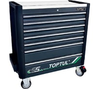 Тележка инструментальная TOPTUL Jumbo 7 ящиков, cтолешница из нержавеющей стали, TCBT0703
