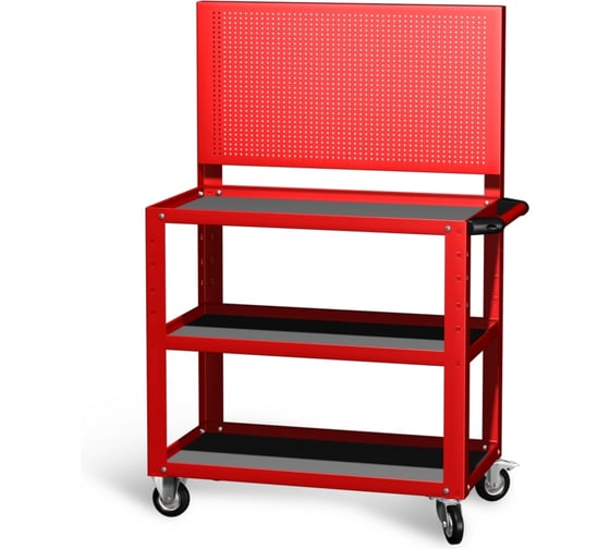Тележка открытая FERRUM 3 полки и перфорация, 950х486х1360 02.230Р-5015