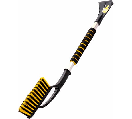 Щетка для снега со скребком ГЛАВДОР GL-604, 75 см, поролоновая ручка, желтая 53329