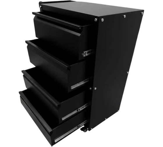 Тележка ILIKPRO Рокки 04, 4 ящика, чёрная 9005 RSBV-04.550.350.9005