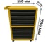 Тележка ILIKPRO Рокки 80, 8 ящиков, жёлто-чёрная 1021-9005 RSBV-80.550.350.1021-9005 3