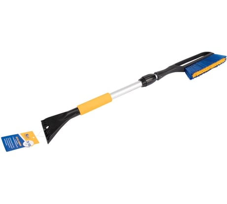 Зимняя щетка со скребком KRAFT телескопическая ручка (78-100 см), сине-сиреневая щетина KT 830075