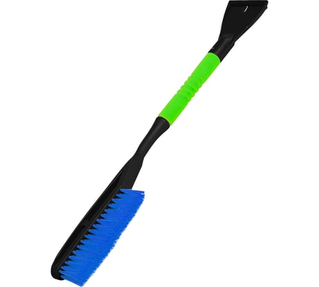 Щетка для снега со скребком Oktan черная с синей щетиной и зелен ручкой,635мм, (30) KGA3-01-20/черная