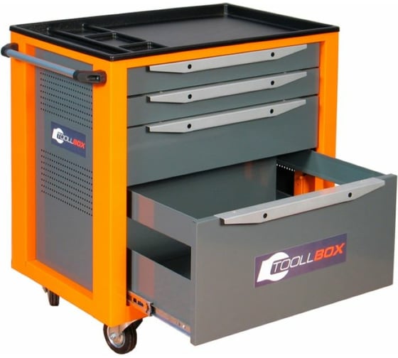 Инструментальная тележка Toollbox с центральным замком серии standart TBS-4 RAL 2008