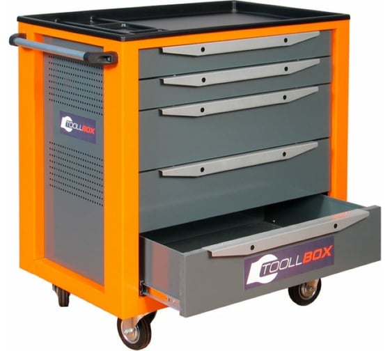 Инструментальная тележка Toollbox с центральным замком серии standart TBS-5 RAL 2008