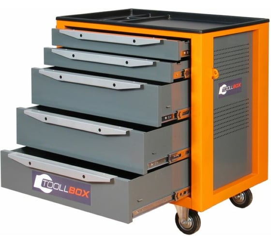 Инструментальная тележка Toollbox с центральным замком серии standart TBS-5 RAL 2008