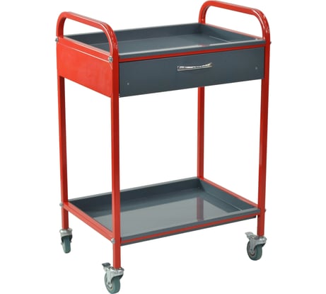 Тележка для инструментов Zatesov на две полки, открытая, c выдвижным ящиком TT-02-01-RED