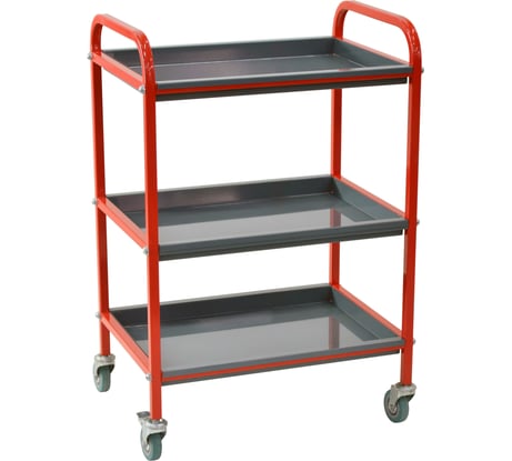 Тележка для инструментов Zatesov три полки, открытая TT-03-RED