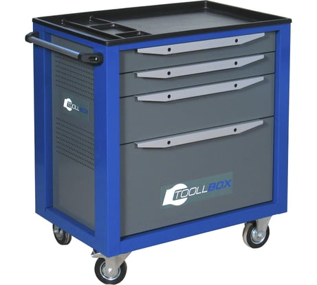 Инструментальная тележка Toollbox с центральным замком серии standart TBS-4 RAL 5005