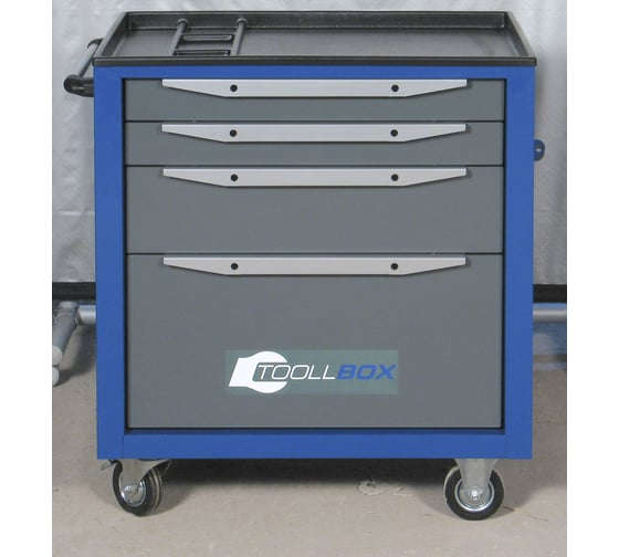 Инструментальная тележка Toollbox с центральным замком серии standart TBS-4 RAL 5005