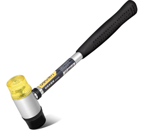 Рихтовочный молоток DELI DL5340 длина 315 мм, боек резина+пластик, стальная рукоять 104491