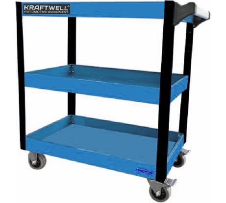 Инструментальная тележка KraftWell с 3 открытыми полками KRW-T3B