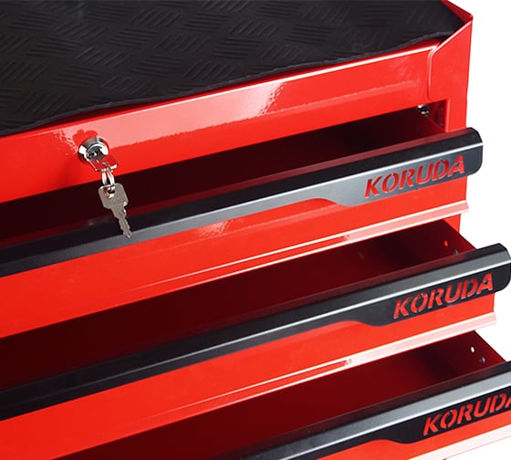 Инструментальная тележка KORUDA 7 секций, красная на колесах NEW KR-007-Red
