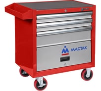 Тележка инструментальная красная (3 ящика и отсек) МАСТАК 522-03581R