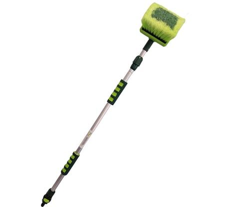 Телескопическая щетка для мытья ZiZay длина 1,6 метра, с клапаном под воду и краником, щетина 5 см ZZ0129