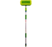 Телескопическая щетка для мытья ZiZay длина 2 метра, с клапаном под воду и краником, щетина 25x5 см ZZ0120