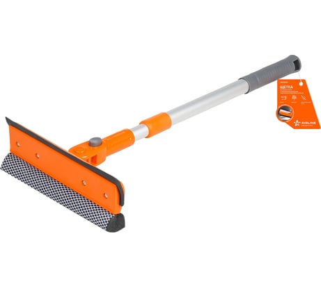 Складная щетка для мытья стекол с телескопической ручкой, поролоном и водосгоном Airline 50-75 см ABGN006