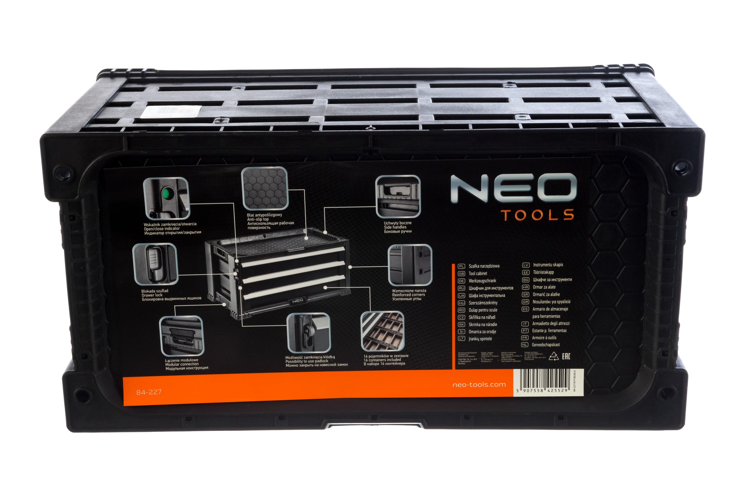 Ящик для инструмента, 3 выдвижных ящика NEO Tools 84-227