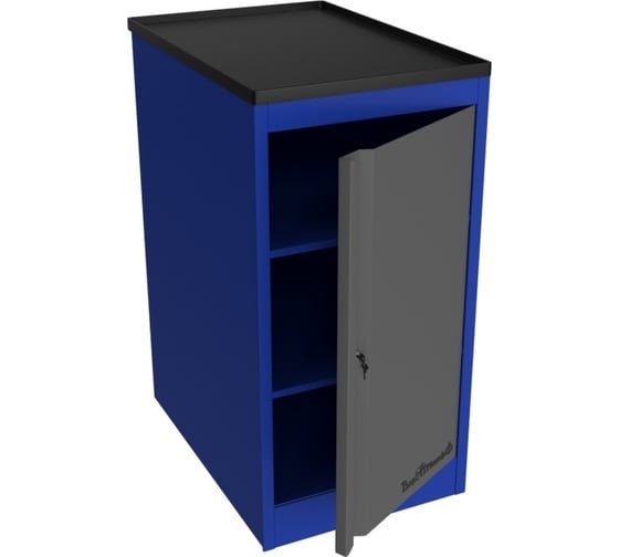 Инструментальная тумба Верстакофф PROFFI T RAL5005, дверца RAL7024, центральный замок+лоток 106581 1
