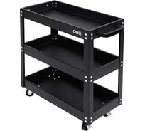 Тележка DELI DL433013 инструментальная трехсекционная на колесах 510x260x580мм (до 90кг, толщина полки 0,6мм, толщина стойки 1мм) 123292