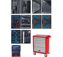 Набор инструментов в красной тележке, 173 предмета KING TONY 932-000AMR