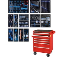 Набор инструментов в красной тележке, 286 предметов KING TONY 934-010MRV