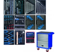 Набор инструментов в синей тележке, 173 предмета KING TONY 932-000AMB