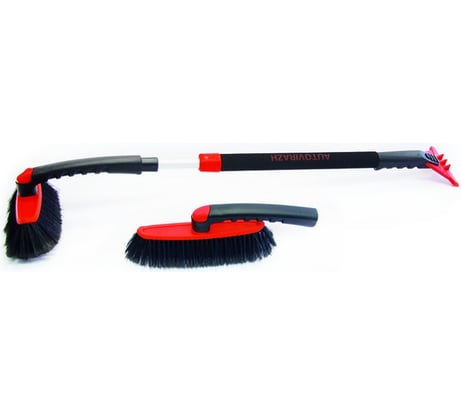 Телескопическая щетка со скребком для удаления снега и льда AUTOVIRAZH AV-2136