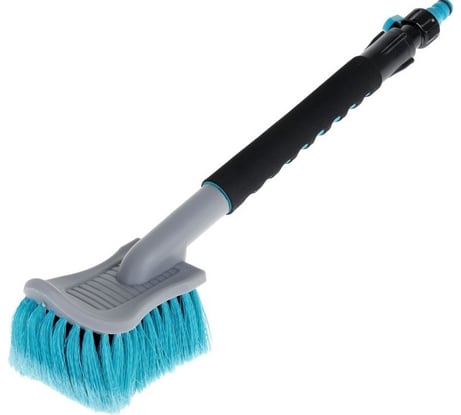 Щетка для мытья а/м с мягкой ручкой под шланг, с краном 45см AUTOVIRAZH AV-2181