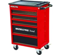 Инструментальная тележка IZELTAS TREND красная без инструментов, 5 ящиков 8244321005